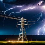 lightning bolt hitting power lines