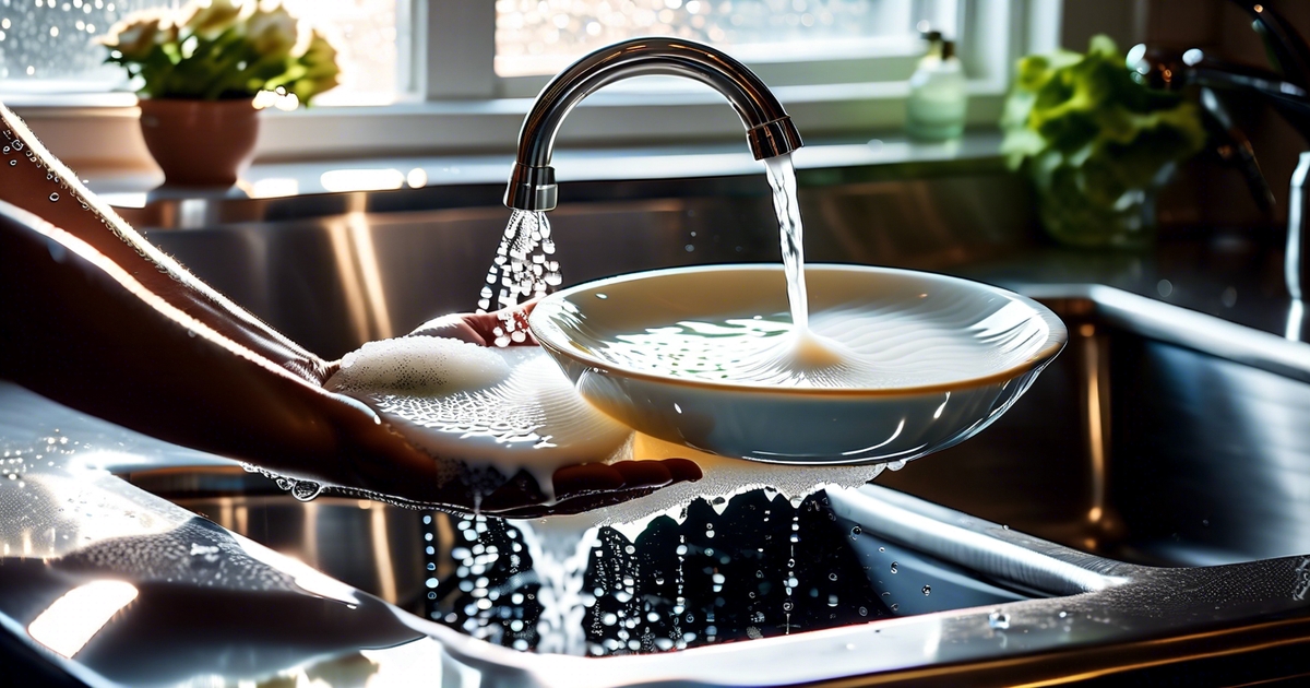 hand-washing dishes